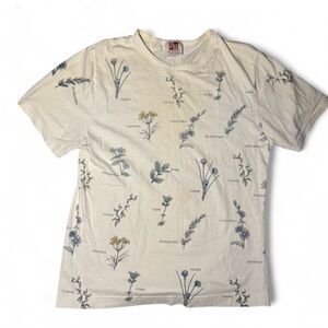 Vintage 90s Art Unlimited white and blue herb cooking t-shirt 🪷